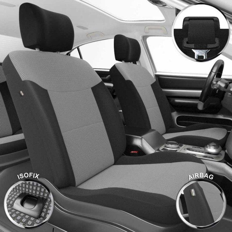cristal/antracita VW Caddy BJ 2004-2015 medida fundas para asientos asiento trasero 2 serie 